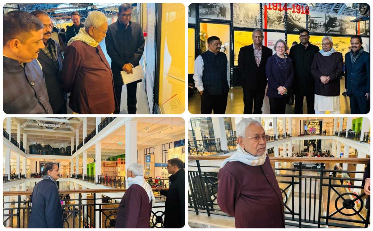 लंदन के साइंस म्यूजियम में पहुंचे बिहार के मुख्यमंत्री नीतीश कुमार